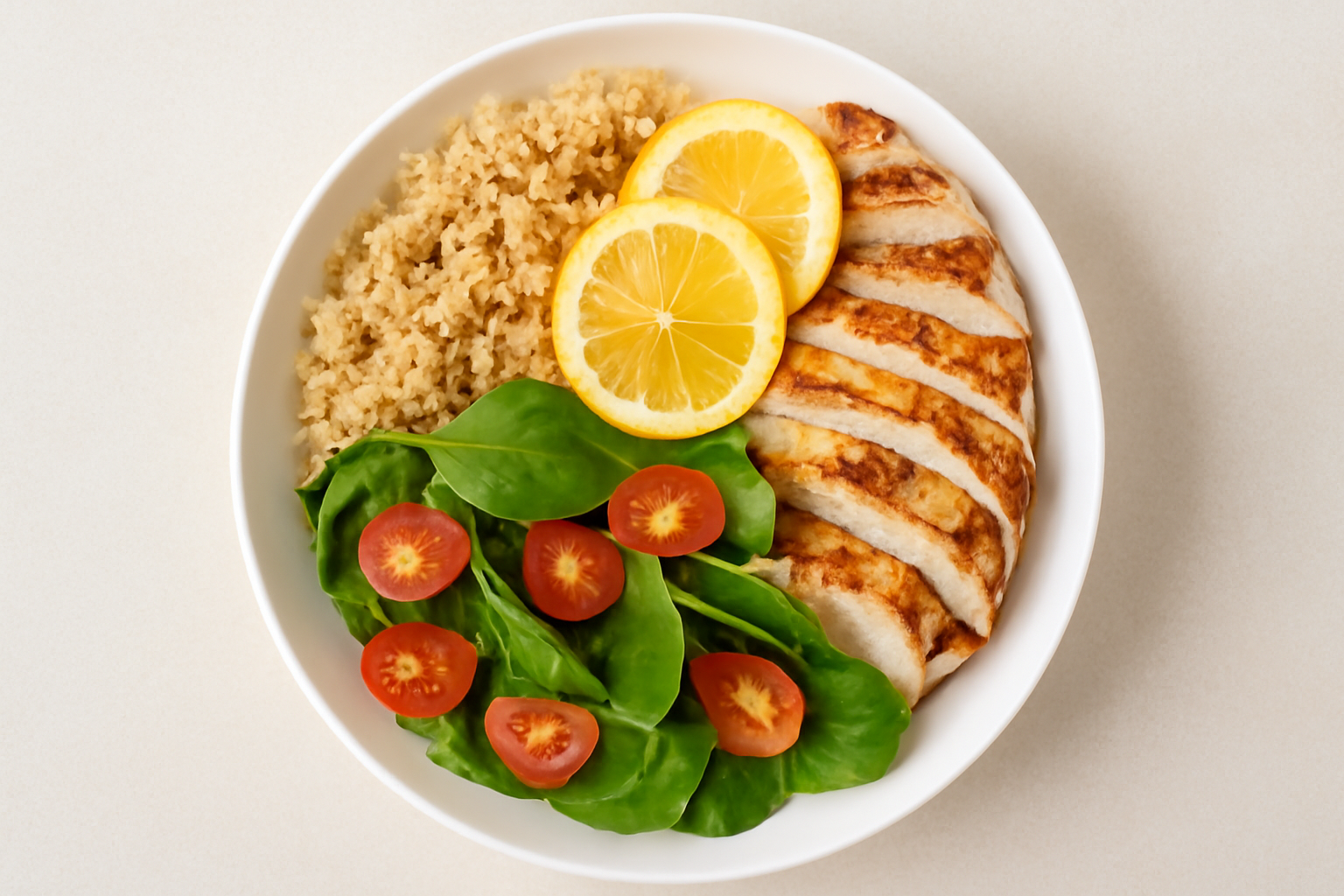 Piatto sano con limone